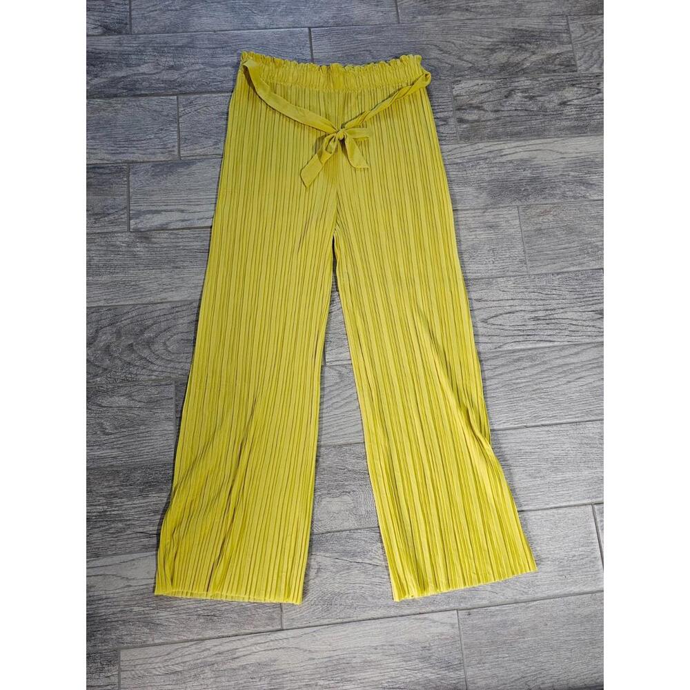 BNWT New Love Poem By Block Pants BOHO Flare Dressy Elastic Waist Size XL Yellow